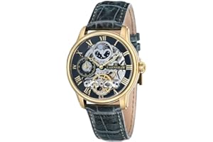 Thomas Earnshaw Męski automatyczny zegarek szkieletowy o długości 44 mm z bransoletką ze stali nierdzewnej, 12-godzinny podwójny czas, wyświetlacz słońca i księżyca oraz zdobiony wirnik