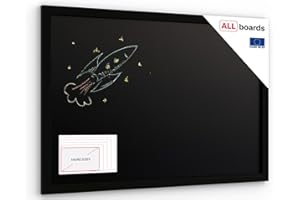 ‎ALLBOARDS ALLboards Schwarze Kreidetafel 60x40cm Mit Schwarz ECO-Holzrahmen, Schreibtafel Zum Aufhängen, Wand Tafel Holz