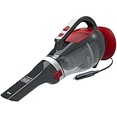 Black+Decker Aspirador de Mano para Coche 12V, Potente Acción Ciclónica, Doble Filtro, Adaptador de Coche, Cable Adaptador de