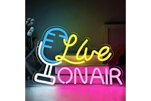 YUEYYNS Live On Air Enseigne Néon Panneau Néon On Air Enseigne Néon Couleur Lettres Led Neon Light Décoration Murale pour Studio Chambre Salle de Jeux Décoration de Fête Enseigne lumineuse