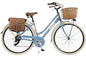 Via Veneto by Canellini Bicicletta Bici Citybike CTB Donna Vintage Retro Via Veneto Alluminio (Azzurro, 46)