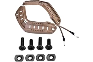 SAUIHUF Adaptador de riel de Casco Casco Side Rails Casco Rail Mount Tactical Military Airsoft Fast Casco Accesorio Rail con Lanyard Tornillos de Montaje Accesorios(Color de Barro)