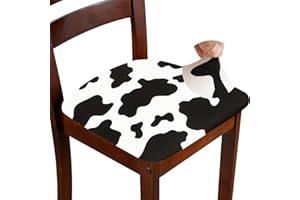 ZHILING Stretch Chair Seat Covers for Dining Room Set of 6, Elastic Dining Chair Seat Protector Cover Removable Washable Chair Slipcovers with Ties