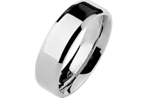 Mianova Unisex Band Ring Edelstahl Poliert Herrenring Damenring Partnerring