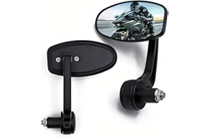 YUJYGAO Espejos Moto Universal, 7/8" 22mm Espejos Retrovisores para Manillar Moto,Lateral Moto para Street Bike Quad Yamaha Z900 Z1000 Scooter Cruiser