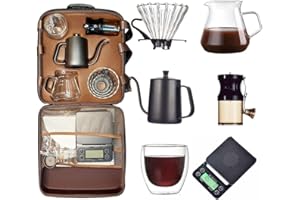 DECOnology V60 Kit da Viaggio per Caffè Bar Personale per Campeggio e Viaggi Set di Strumenti da Caffè (Macchine da caffè 8 in 1)
