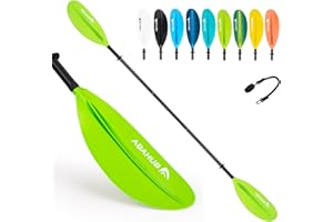 Abahub Kayak Paddle Adjustable 220 cm to 240 cm Aluminium Double Paddle with Paddle Leash for Kayaking Aluminium Alloy Shaft Plastic Blades Black/White/Blue/Green/Orange/Yellow/Turquoise