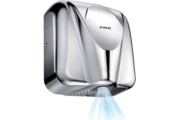 AIKE kraftig kommersiell handtork hög hastighet rostfritt stål design varm vind handfläkt 220 V 1650 W modell AK2812 polerad