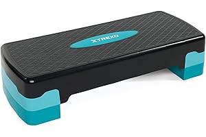‎TREXO TREXO Aerobic Step 68 x 28 cm Für Cardio- und Fitnesstraining Höhenverstellbar 15-20 cm Langlebig aus Polypropylen und TPR Aerobic Step Hochwertig