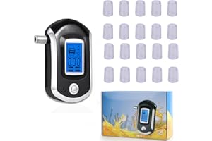 ThrivingAura Breathalysers Alcohol Testing Kits, Home Breathalyser Kit Breathalyzer Portable High Precision Alcohol Tester Lcd Display Digital Fast with 20 Mouthpieces