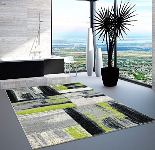Teppich Modern Designer Wohnzimmer Shake Farbverlauf Grün Grau 160x230 cm