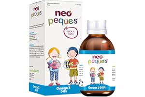 NEO PEQUES | Jarabe Infantil Omega 3 DHA | 150 ml | Ayuda a Mejorar la Concentración | A Base de Omega 3 DHA y Vitaminas | Delicioso Sabor Fresa