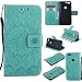 Produktbild Lonchee Google Pixel Leder Wallet Tasche Brieftasche Schutzhülle , Sonnenblumen geprägten Muster Design Hochwertige PU Leder Folio Tasche Case Hülle im Bookstyle mit Standfunktion Kredit Kartenfächer (grün)