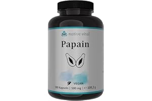 ‎NATIVE VITAL Native Vital® Papain - HOCHDOSIERT 6 Millionen USP/g - 180 Kapseln 1500mg pro Tagesdosis - aus natürlicher Papaya - deutsche Produktion - Vegan
