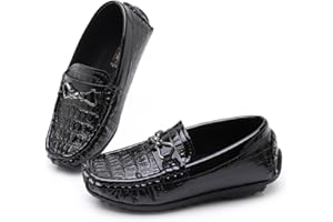 RVROVIC Kids Girls Boys Slip-on Loafers Oxford PU Leather Flats Shoes Casual Moccasin Shoes for Toddler Kid