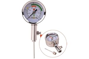 Wrzbest Ball Air Pressure Gauge Heavy Duty Metal Made Air Watch Test and Adjust the Pressure for Football Soccer Rugby Basketball Volleyball, Etc