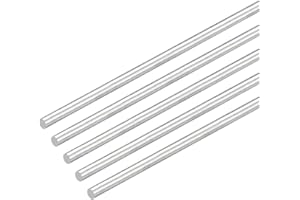 sourcing map 304 Inoxidable Acero Redondas Varillas, 4mm x 400mm Sólido Eje Varillas para Bricolaje Artesanía Modelo Coche Helicóptero Avión, Paquete de 5