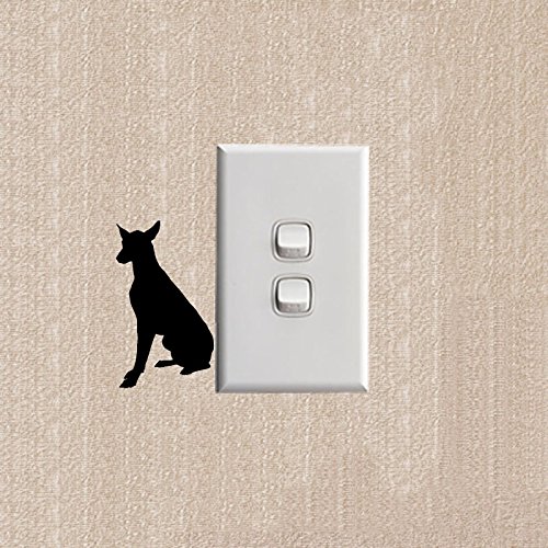 Preisvergleich Produktbild Dobermann Hund kreative Cartoon Tier Schalter Aufkleber Vinyl Tapetensticker2SS 0248
