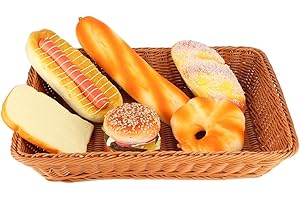 Buachois Cesta De Pan, Cesta De Almacenamiento Multiusos, Cestas De Frutas Rectangulares Apilables Restaurante Que Sirve Contenedor De Alimentos Para Verduras, Hogar, Cocina, Exteriores(40x30x8cm)