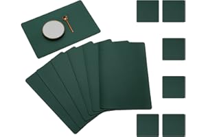 pigchcy Leather Durable Placemats and Coasters Set of 6 Waterproof Non-Slip 45x30cm Placemat Washable Wipeable Table Mats for Dining Room and Decor (Grass Green)…