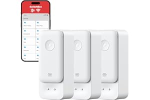SwitchBot WiFi Water Sensor No Hub Ruiqred 3Pack, Smart Water Leak Detector 100dB Adjustable Alerts & App Alerts, IP67 Waterproof, Wireless Detector for Kitchen, Bathroom, Basement (Support 2.4G Only)