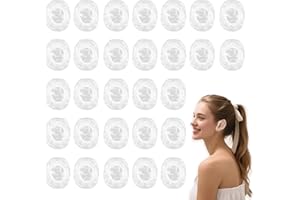 PUERFOCA 100 Piezas Fundas Desechables Oído para Ducha, Transparente Orejeras Impermeabl, Protector Oreja Cubierta con Elásticos, para Tintes de Cabello, Duchas, Baños y Spas