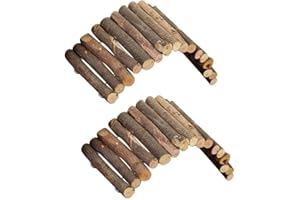 Kathson Hamsterspielzeug, Holz Hamsterleiter Brücke Tunnel verstecken, Hamsterkäfig Zubehör für Chinchillas Meerschweinchen Hamster Maus Ratte Ferre, Nagetiere natürlichen Versteck für kleine Tiere