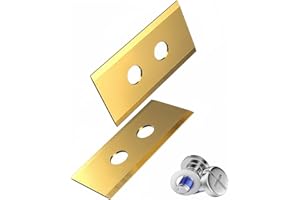 AUFIKR 36 Replacement Robotic Lawnmower Blades, Titanium-Coated Durable Lawn Mower Blades, Compatible for Mammotion Luba & Yuka Series, Anti-Corrosion & Long-Lasting (3.5x1.8x0.06cm, Gold)
