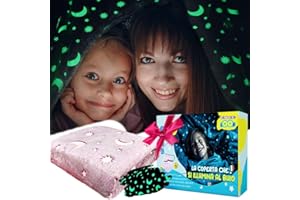 HOME KOKO LOOK Coperta in Pile Magica Coperta Che Si Illumina al Buio Coperta Pile Plaid Fluorescenti Plaid Illuminanto Coperta Bambino Natale Coperta Morbida Luminosa - 130x150cm Rosa