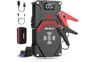 BIUBLE Avviatore Batteria Auto, 2500A 24000mAh Portatile Avviatore di Emergenza (Tutto Gas o 8.0L Diesel), 12V Jump Starter Booster Power Bank, Torcia a LED starter batteria auto (2500A)