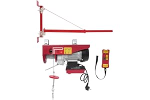 MIKIYUEER Elektrische Seilwinde 12m Seilzug drahtlose Steuerung 250kg Tragfähigkeit Elektrohebezeug für Landwirtschaft und Baustellen - sicheres Heben von Lasten (mit Schwenkarm 2)