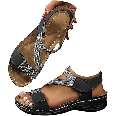 Chaussures Femme Confort Chic Sandale Orthopedique Sandales à talons hauts pour femmes,grandes tailles,motif floral,pantoufles,été,nouvelle Chaussure