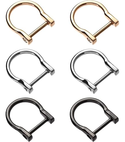 Anneaux En D à Visser QUARKZMAN – Lot De 5, Alliage De Zinc Noir, Taille 14,6x14,4 Mm, Pour Sacs à Main Et DIY