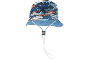 Happy Cherry - Bebé Sombrero Pescador para Niños Niñas Primavera Verano Bucket Hat Infantil Gorra de Sol con ala de Estampado de Dinosaurio para Playa Viajes Vacaciones Algodón - 6 Meses-8 Años