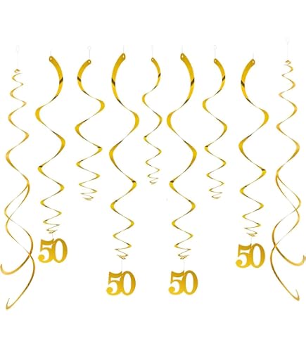 NET TOYS 5 Goldene Dekospiralen – Je 61 Cm, Für Hochzeitsdeko, Goldene Hochzeit, Partys & Karneval