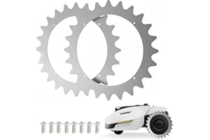 FUERDICH Pinchos de acero inoxidable premium para Mammotion Yuka 1500/2000, con 8 tornillos de acero inoxidable, diámetro de 252 mm, grosor de 2 mm, pulido, desbarbado