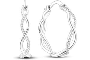 NARMO 925 Sterling Silber Ohrringe für Frauen Cubic Zirkonia Hoop Ohrringe Minimalistische Ohrringe,Ein Schmuckgeschenk für Mutter und Frau