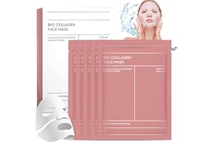 JWDMHSJ Bio-Collagen Real Deep Mask, 5 Stück Kollagen Mask, Bio Collagen Mask Overnight, Bio Collagen Mask, Hydrating Overnight Mask, Pore Minimizing, Collagen Night Wrapping Mask Sheet(E)