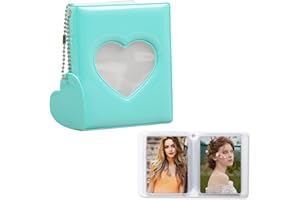 YEJAHY Mini Photocard Binder, Cute Mini album na zdjęcia, album fotograficzny, uchwyt na karty fotograficzne, na papier fotograficzny o przekątnej 7,8 cm (miętowo-zielony)