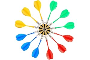 EIYVPRA 12 pièces fléchettes magnétiques de sécurité de remplacement Indoor Game Target Accessoires fléchettes souples 4 mélange de couleurs (Bleu Vert Rouge Jaune)