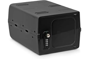 Urban August Double Combination & Key Lock Box - Hygienische abschließbare Box für Medizin, Lebensmittel & Elektronik - Schloss für Haus & Büro - Industriequalität Kunststoff (Graphit)