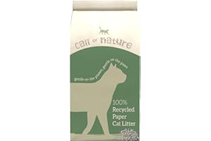 Call of Nature Recycled Paper Cat Litter Pellets - Biodegradable, Odour Control, Dust Free, Non Clumping - 28 Litre