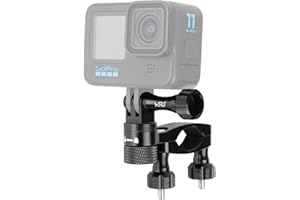 HSU Soporte de Manillar para GoPro, 360 ° Rotación de Monturas de Cámarad de Acción la Motocicleta y Bicicleta Accesorios (Negro)