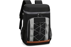 CINGHI LUSSO Insulated Cooler Backpack Large Capacity Lunch Bag Thermal Picnic Backpack Durable Lightweight Cool Bag for Outdoor Beach Picnic Camping (Black)