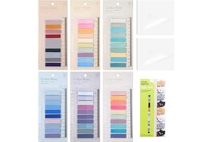 VOMKELA Lot de 1460 tablettes post it - 6 jeux de marque page - 2 jeux de bandes post it transparent livre -sticky notes,autocollant transparent - Papier Post it pour fournitures scolaires, étudiants