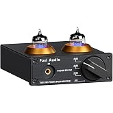 Fosi Audio Box X2 FM Turntable Phono Preamp, Gain Gear Preamp, Stereo Tube, Mini Hi-Fi Vacuum Preamp with 12V DC Power Supply