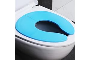 FUNBLISS Siège de Toilette Réducteur pour Enfants, Siège Pliable et Portable, Sécurité Renforcée, Sac de Voyage Inclus Bleu