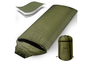 1TG Tactical Sacco a pelo 3-4 stagioni – Sacco a pelo per campeggio, viaggi, escursioni e attività all'aperto – Ideale per adulti e bambini – 220 x 84 cm