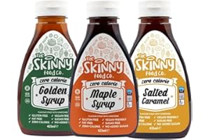 ABL SUPPLIES Skinny Syrup 3 Pack (3 x 425ml) – Maple Syrup, Salted Caramel, Golden Syrup – Zero Calorie, Sugar Free Coffee & Pancake Syrups – Low Calorie, Keto & Vegan Friendly