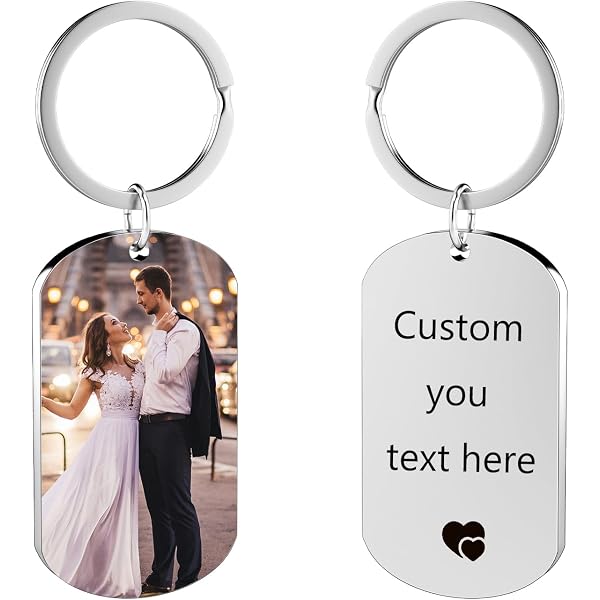 Portachiavi Personalizzato Con Foto Bycuss - Acciaio Inox Con Proiezione Immagine, Regalo Con Incisione